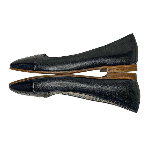 Gucci Hills GG Logo Ballet Flat EU 38.5 US 8.5 Cap Toe Double G Leather - Picture 4 of 11